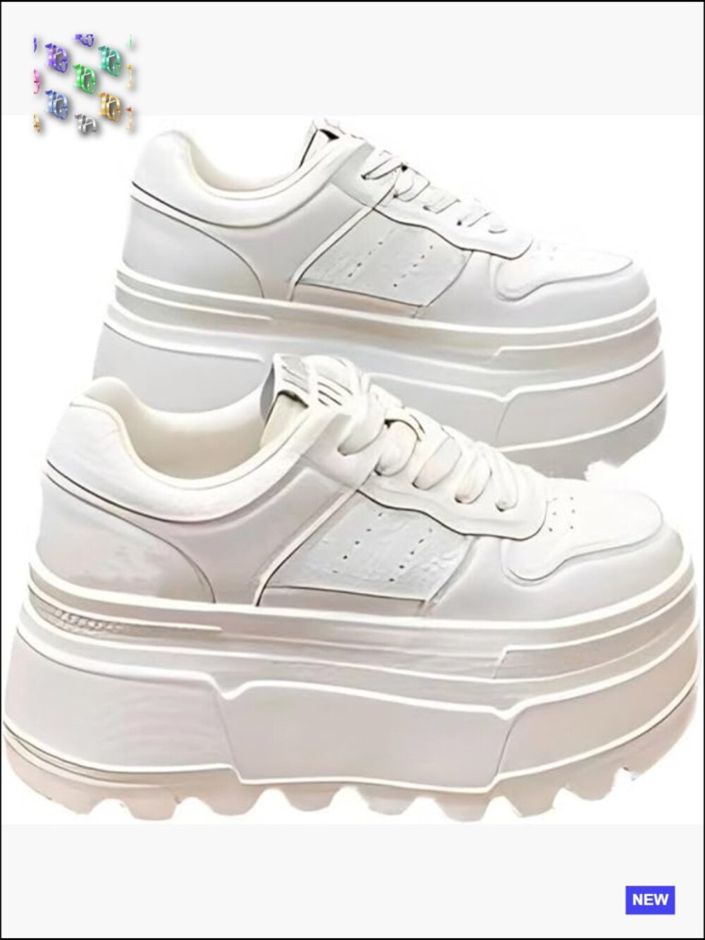 White Platform Women's Sneakers - Chunky Elevated Lace-Up